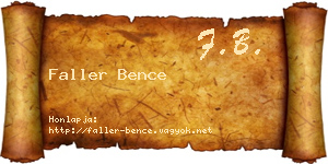 Faller Bence névjegykártya